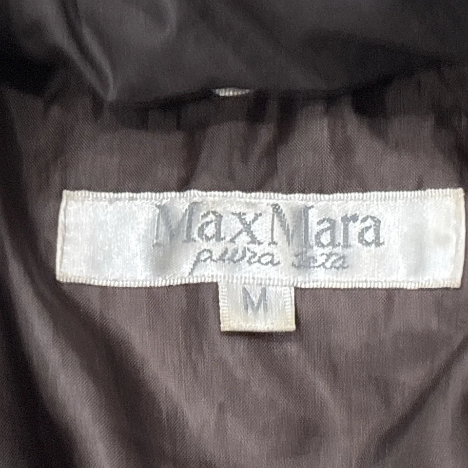 Abrigo de plumón Max Mara para mujer mediano marrón acolchado chaqueta ribete de piel sintética Foto 2 de 4