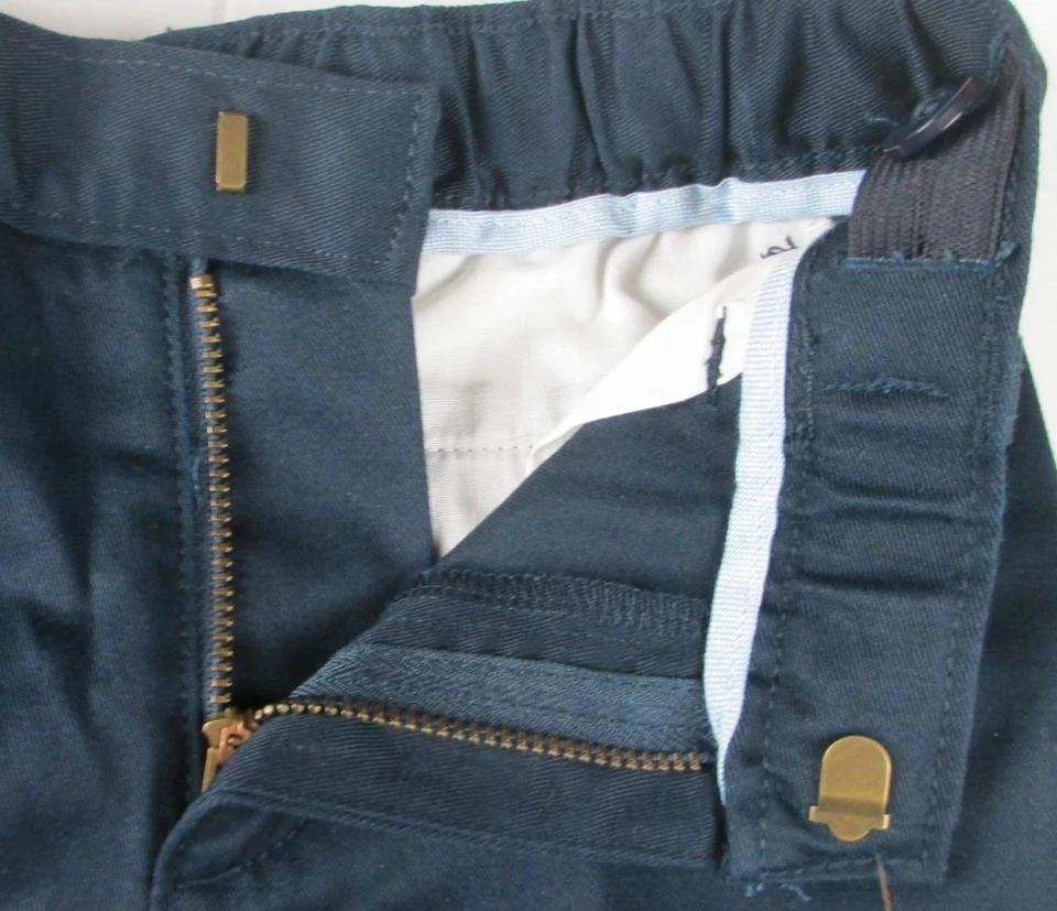 Pantalones Chinos LANDS END Azul Marino Liso Frontal Mezcla Niños 7 Ajustados ENTREPIERNA 23" Foto 4 de 4