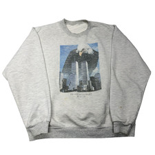 Vintage 9/11 Crewneck Mens Large Grey Sweatshirt Eagle USA New York City Y2K