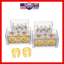 Car Battery Terminals Clamp Post 1/0 2 4 8 GA AWG Gauge Positive Negative Ports-