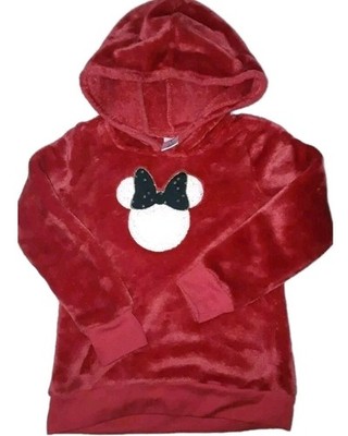 Disney Minnie Mouse Hooded Sweater Girls Size 4 Red Long Sleeve