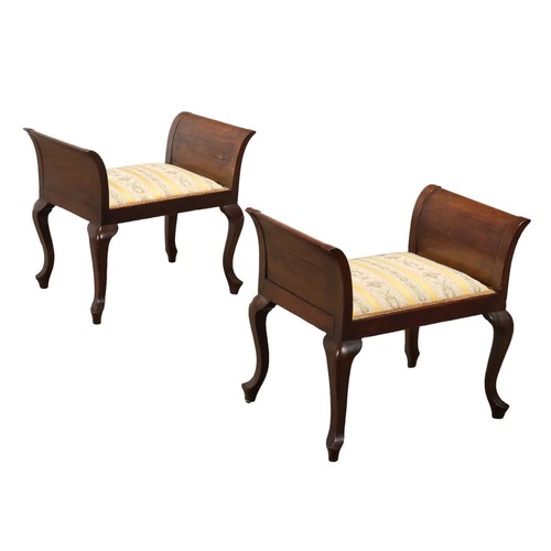 Antique Stools Chippendale Style Walnut XX Century Original - Picture 1 of 8