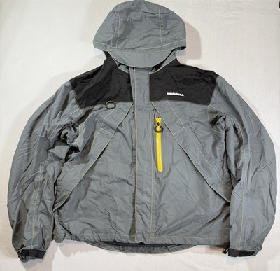 Frabill F2 Surge Fishing Rain Jacket Men s M 3M Insulated Pockets Grey