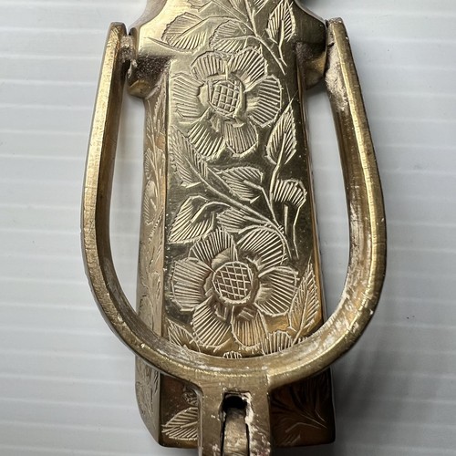 Vintage Brass Door Knocker Bells of Sarna India Etched Ringing - Picture 4 of 10