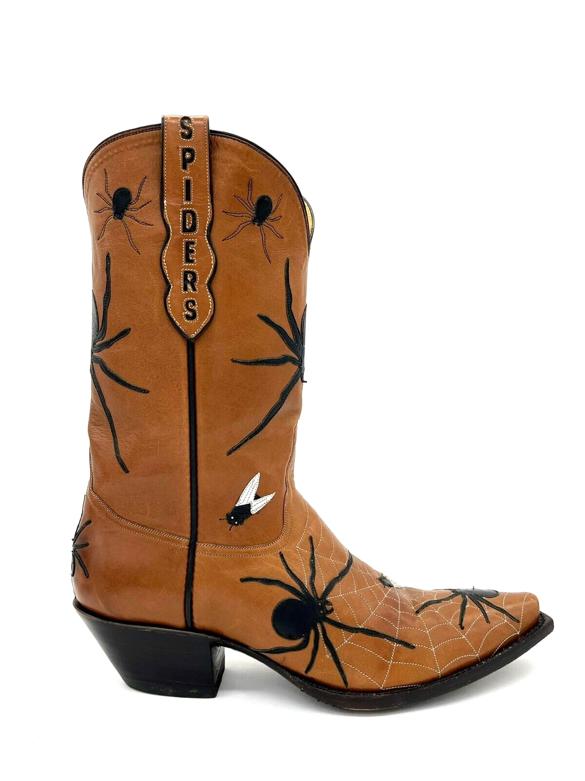 Handmade Cowboy Boots - Tres Outlaws  | 8.5C Women's Brown Black Leather
