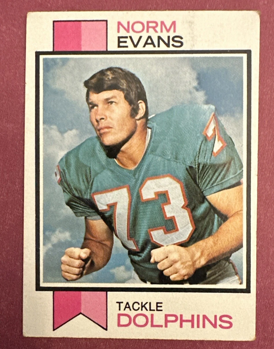 1973 Topps Football #188 Norm Evans - Miami Dolphins