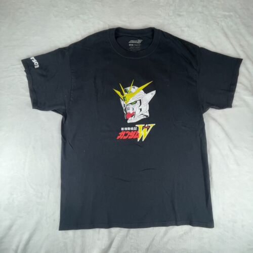 Mobile Suit Gundam Wing Shirt Mens XL Black Anime Japanese Paterson Short Sleeve
