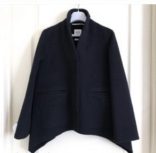 Bnwt Hermes Double Cashmere Paletot Evase Jacket/coat Black Size 34.