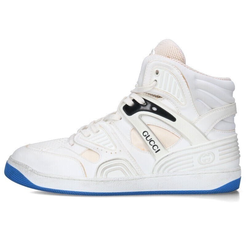 Gucci Sneakers 661301 Size 8 Basket Interlocking white High-cut 