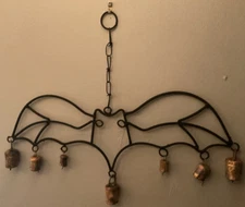 Bat Windbell   Summerween Gothic Garden Decor Halloween 