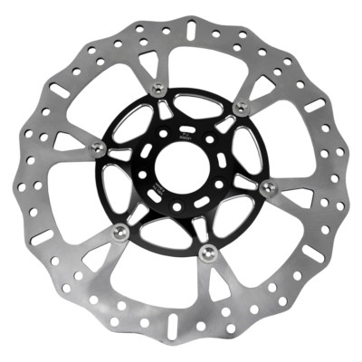 Black 14'' Floating Front Brake Rotor For Harley 09-later Touring FLHT FLTRX FLTR