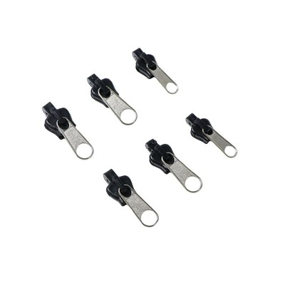 6Pcs Black Fix Zip Puller,Universal Fix Zipper Repair Kit,Replacement Zip 