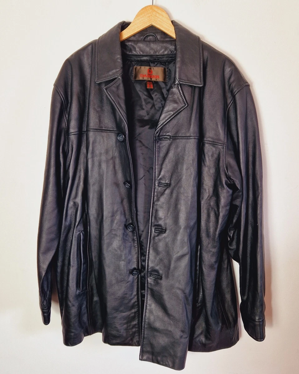 Danier Genuine Leather Jacket Mens Size XL Black Coat Thermolite Liner  Biker | eBay