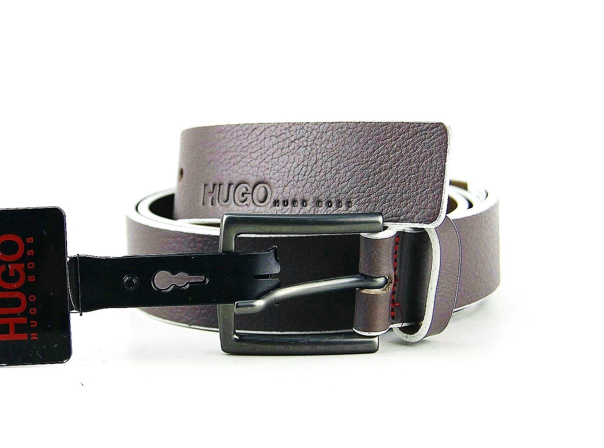 HUGO BOSS BLACK LABEL GENARO TAUPE 100% LEATHER BELT SIZE 36 