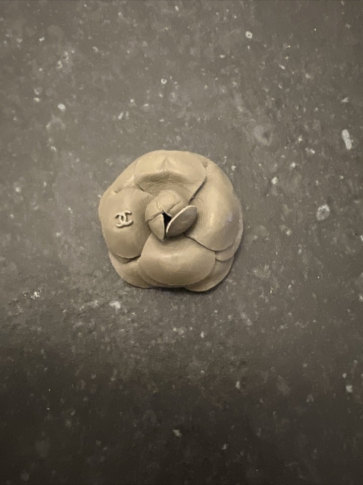 Chanel camelia flower! Can Be Made Into A Pin Or Brooch eBay