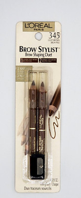 NEW L'OREAL BROW STYLIST BROW SHAPING DUET 345 LIGHT BROWN