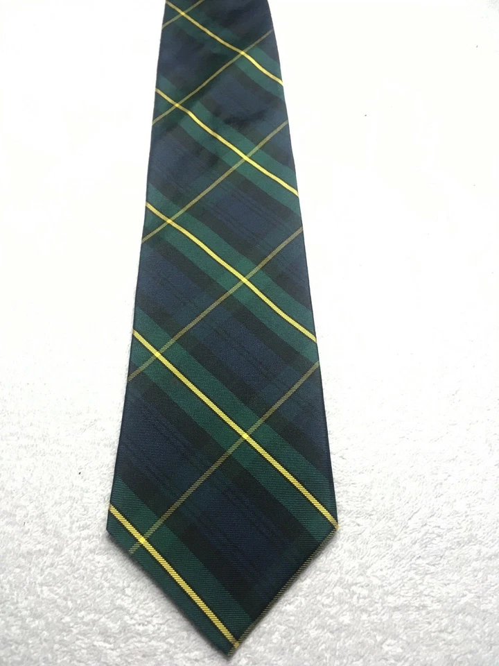 CARLO PALAZZI HOMBRE CORBATA AZUL VERDE ORO PATRÓN CUADROS 4 X 59 Foto 2 de 4