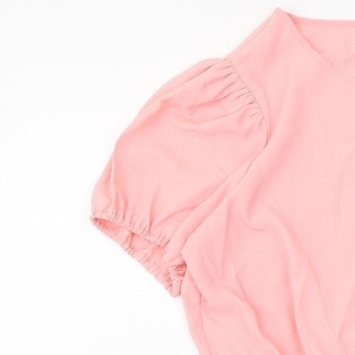 Dorothy Perkins Womens Pink Polyester Blend Blouse Size 14 Roll Neck - Peplum - Picture 6 of 12