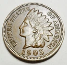 1905 P Indian Head Cent Penny  *AU - ABOUT UNCIRCULATED*  **FREE SHIPPING**