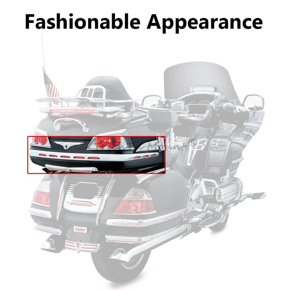 Chrome Trunk Trim LED Molding Insert Light For Honda Goldwing GL1800 2001-2010 - Imagen 4 de 4