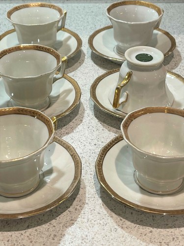Antique Limoges Tea Cups & Saucers - Picture 2 of 11