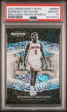 Bennedict Mathurin 2022-23 Prizm Draft White Sparkle Brilliance PSA 10 Gem Mint