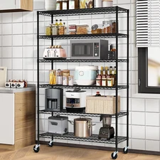 6 Tier Wire Shelving Unit NSF Metal Shelf  6000 LBS Capacity Garage Storage Rack