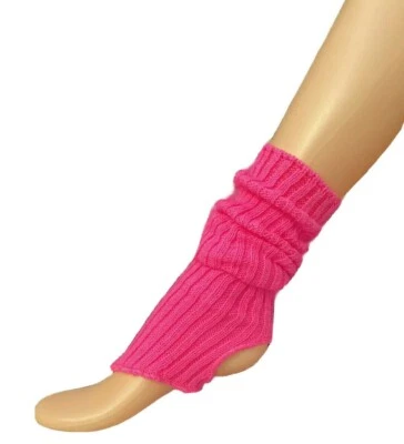 SILVER LEGS STIRRUP RIBBED LEG WARMERS - 40 cm - PLAIN OR LUREX - DANCE BALLET