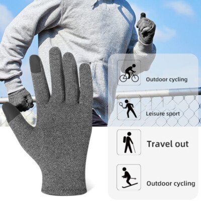 #ad Adult Fitness Mitten Touch Screen Wrist Support Pressure Gloves Compression Soft $5.40