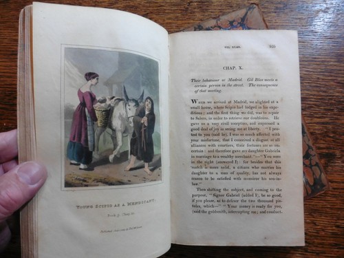 LE SAGE GIL BLAS 1819 - ODD DISBOUND VOLUME CONTAINING 5 FINE HAND COLOURED ILLS - Imagen 2 de 6