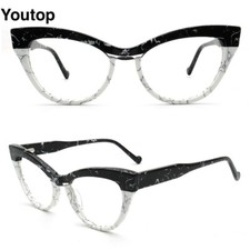 Modern Womens Cat Eye Glasses Frames Two Tone Retro Eyewear Female Eyeglasses