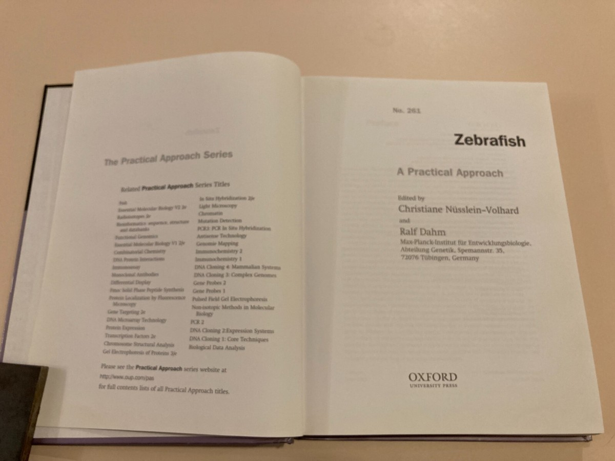 Zebrafish: Practical Approach by Nüsslein-Volhard & Ralf