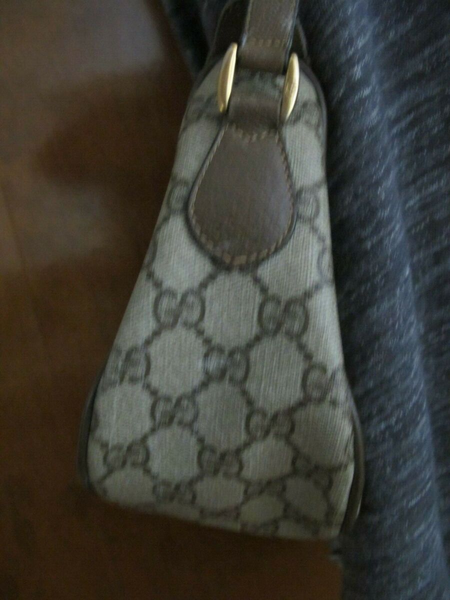GUCCI Brown Vintage crossbody green & red stripe handbag Mod GUCCI Brown Vintage crossbody green & red stripe handbag Mod