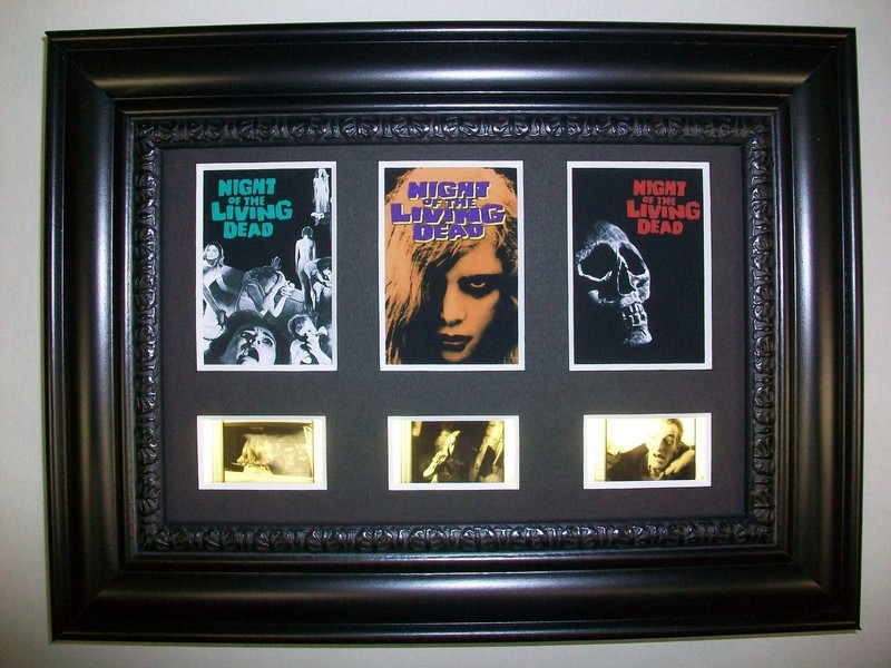 NIGHT LIVING DEAD Framed Trio Movie Film Cell Memorabilia - Compliments poster