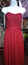 NWT David's Bridal Womens Dress Sz 6 Red Twist Front V-Neck Sleeveless