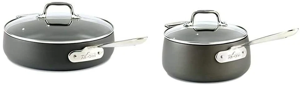All-Clad HA1Hard Anodized Nonstick PFOA Free 4-qt Saute Pan & 3.5 -qt Sauce Pan