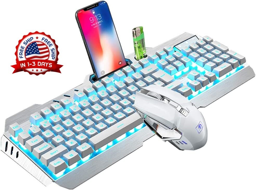 Combo Teclado Y Mouse Gamer Inalambrico Con LED Retroiluminado USB