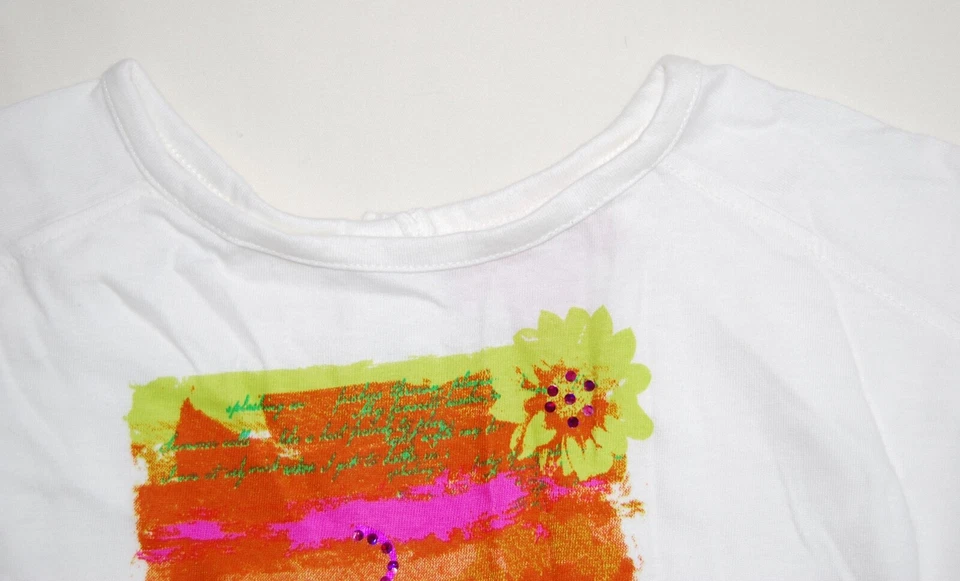 全新带标签设计师 Baby Phat 婴幼儿女孩象牙白亮片猫装饰 T 恤 18 个月 — 第 3/4 张图片