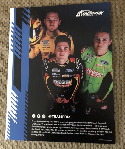 2025 FRONT ROW MOTORSPORTS DRIVERS GRAGSON-GILLILAND-SMITH CUP POSTCARD - Picture 2 of 2