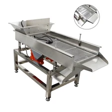 110V 8mm Round Hole Screen Linear Vibrating Screen Dual-Motor 120W×2 Stainless