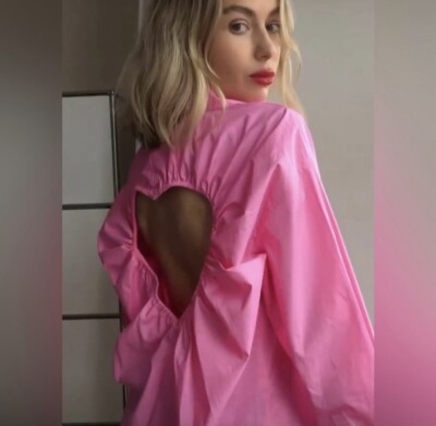 New Zara Heart Poplin Pink Shirt Blouse 3067/056 Small