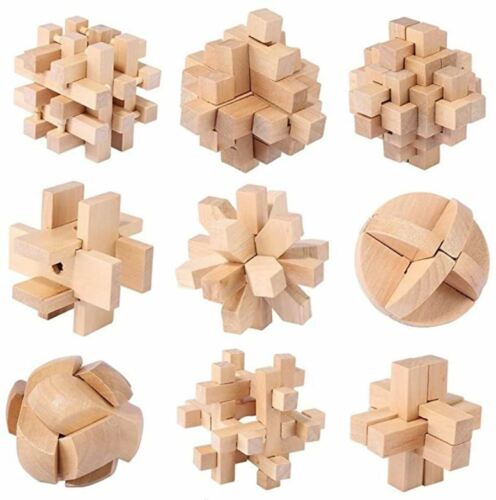 Brain Teaser Puzzle 3D Wood Unlock Interlock Cube Puzzle - Picture 1 of 3