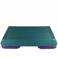 The Step Original Aerobic Platform & 2 Risers (Teal & Purple) Home Gym Exercise