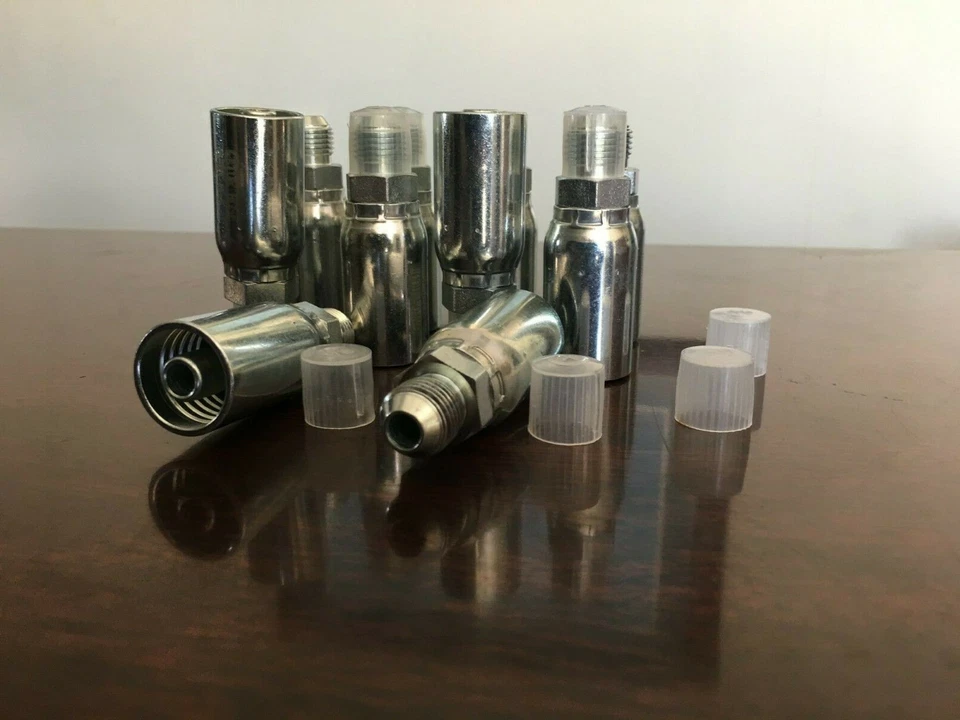 MJ-08-10, PAQUETE DE 10, manguera de 1/2" x roscas de 5/8", accesorios de manguera hidráulica JIC macho HY Foto 3 de 3