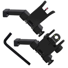 Tactical Iron Sights 45 Degree Fiber Optics Offset Flip-up Front and Rear Sights