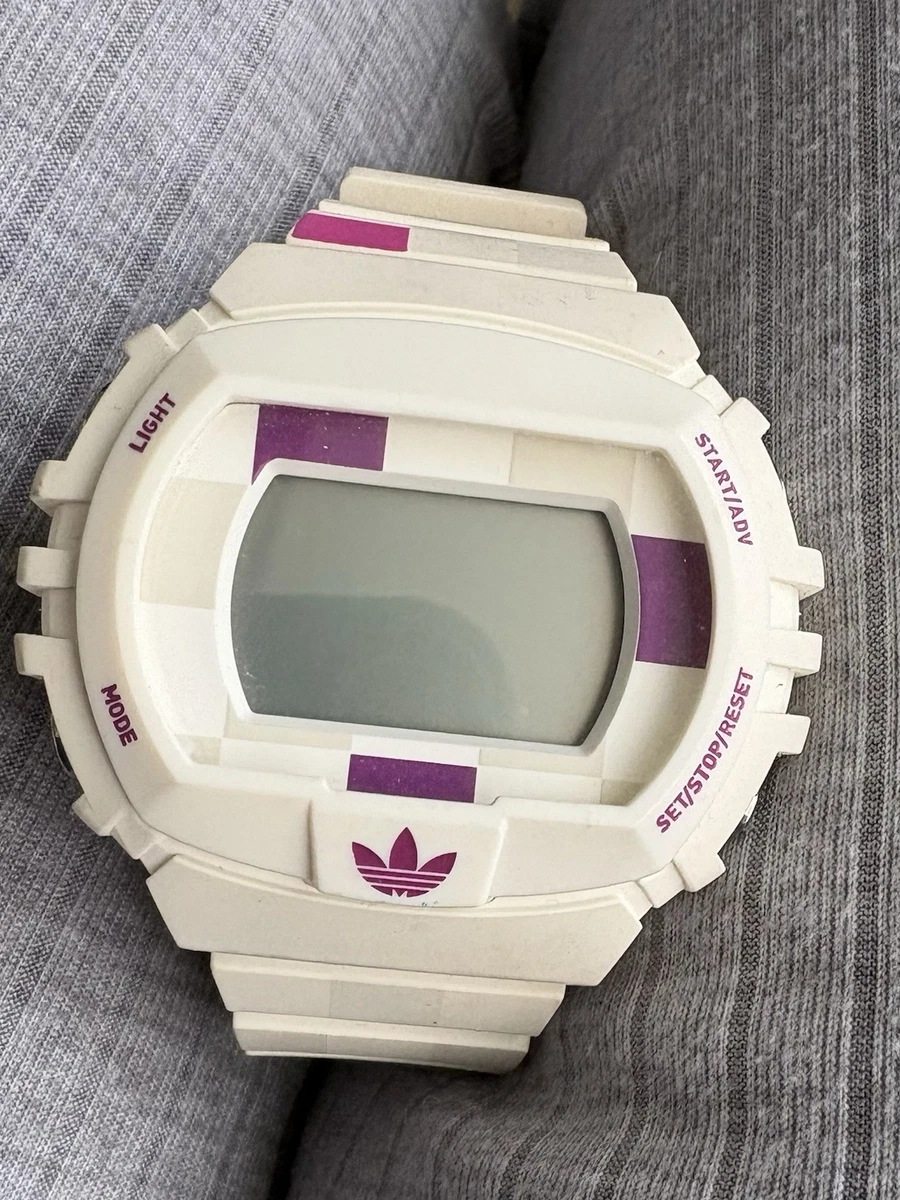ADIDAS ADP1486 LADIES DIGITAL CHRONOGRAPH WATCH VINTAGE RARE adidas | Accessories | Adidas Gold Case Watch With Red Strap  main image 4