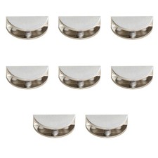8-Pack Adjustable Metal Shelf Brackets, Semi-Circular Glass Clips, Wall Mount...