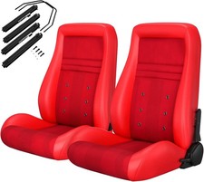 Obs Pvc Suede Lowback Racing Bucket Seats Universal With 2 Sliders For Mazda