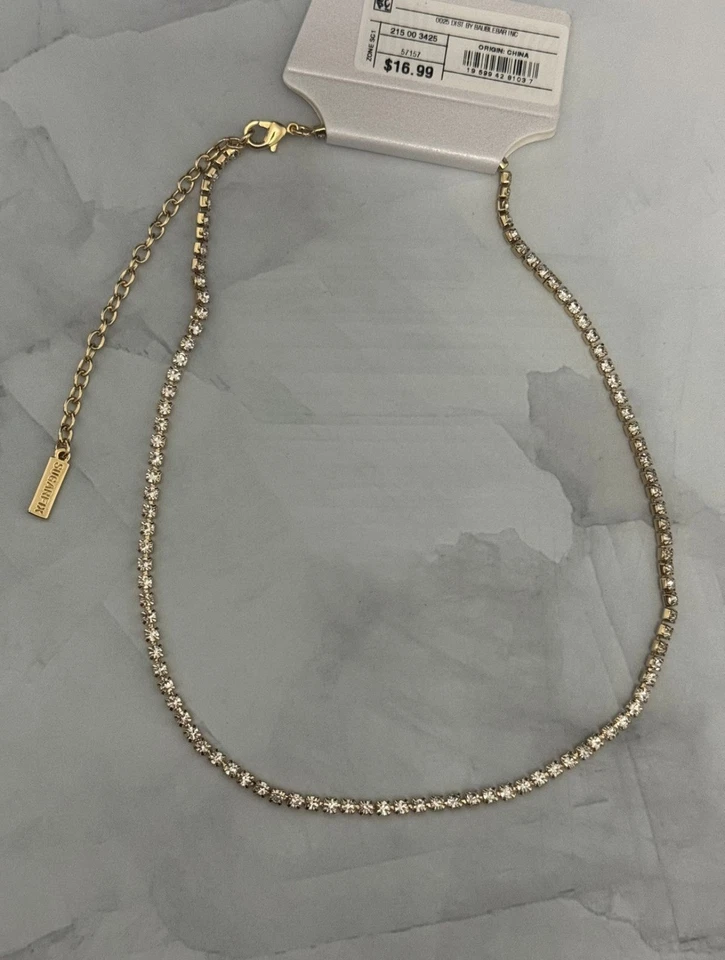 Collar con cuello baguette de cristal dorado para mujer SUGARFIX by BaubleBar Foto 4 de 4