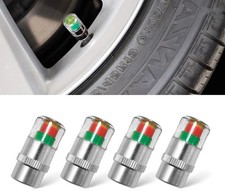 4pcs Universal 32psi Tire Pressure Monitor Valve Stem Caps 3-c Color Silver4